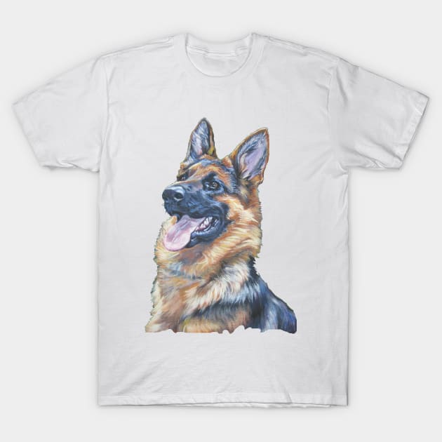 German Shepherd Fine Art Painting T-Shirt by LASHEPARD